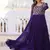 Purple zari & sequins embroidered work georgette stitched kurta gown