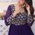 Purple zari & sequins embroidered work georgette stitched kurta gown