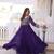 Purple zari & sequins embroidered work georgette stitched kurta gown