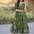 Green digital printed cotton stitched kurti for women