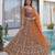 Orange Color Sequins and Codding Embroidery Work Net Lahenga Choli Set
