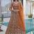Orange Color Sequins and Codding Embroidery Work Net Lahenga Choli Set