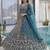 Teal Color Sequins and Codding Embroidery Work Net Lahenga Choli Set