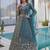 Teal Color Sequins and Codding Embroidery Work Net Lahenga Choli Set