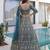 Teal Color Sequins and Codding Embroidery Work Net Lahenga Choli Set