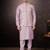 Men's semi silk straight pink kurta set