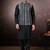 Men's semi silk straight black kurta set