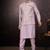 Men's semi silk straight pink kurta set