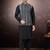 Men's semi silk straight black kurta set