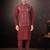 Men's semi silk straight maroon kurta set
