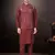 Men's semi silk straight maroon kurta set
