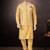 Men's semi silk straight yellow kurta set