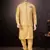 Men's semi silk straight yellow kurta set