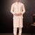 Men's semi silk straight pink kurta set