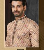 Men's chikankari with digital print straight multi kurta set