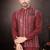 Men's semi silk straight maroon kurta set