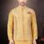 Men's semi silk straight yellow kurta set