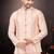 Men's semi silk straight pink kurta set