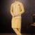 Men's semi silk straight yellow kurta set