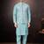 Men's semi silk straight sky blue kurta set