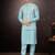Men's semi silk straight sky blue kurta set