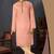 Men's poly jaquard straight peach kurta set