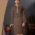 Men's poly jaquard straight brown kurta set