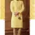 Men's poly jacquard straight light yellow kurta set