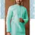 Men's poly jacquard straight sea green kurta set