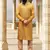 Men's poly jacquard straight musturd kurta set