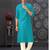 Men's poly cotton straight firozi kurta set