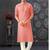 Men's poly cotton straight peach kurta set
