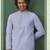 Men's self jacquard straight light purple kurta set