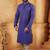 Men's poly jacquard straight purple kurta set