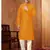 Men's poly  straight yellow kurta set