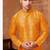Men's poly  straight yellow kurta set