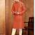 Men's poly  straight rust kurta set