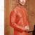 Men's poly  straight rust kurta set