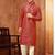 Men's poly  straight red kurta set