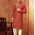 Men's poly  straight red kurta set