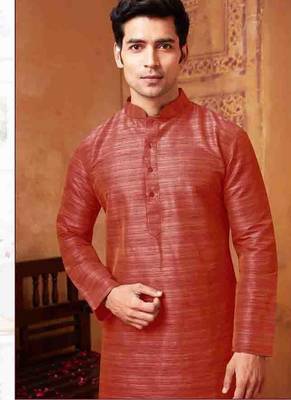Men's poly straight red kurta set 2