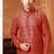 Men's poly  straight red kurta set