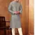 Men's poly  straight grey kurta set