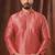 Men's poly jaquard straight gajri kurta set