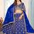 Royal Blue Color Sequins and Codding Embroidery Work Chinon Silk Lahenga Choli Set
