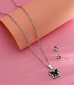 Black color anti tarnish necklace set