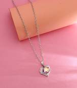 Rainbow color heart shape anti tarnish necklace