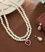 Red color stone necklace set