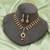Green & rani color matte gold necklace set