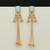 Sky blue color long kasmiri earrings